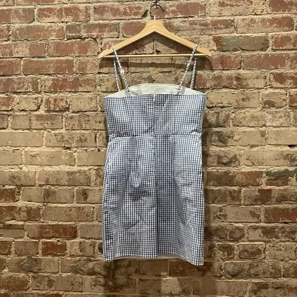 LPA Martina Vinyl Gingham Dress Size Medium - Picture 4 of 6